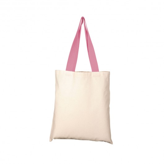 Coloured Handle Cotton Totes pink